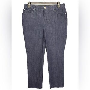 Chico's Jeans Size 2/Large Short Blue Fabulously Slimming Stretch Straight Denim